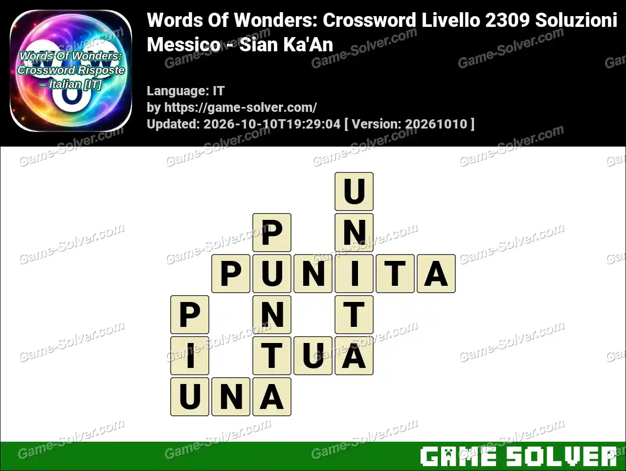 Words Of Wonders: Crossword Livello 2309 Soluzioni – Messico – Sian Ka’An